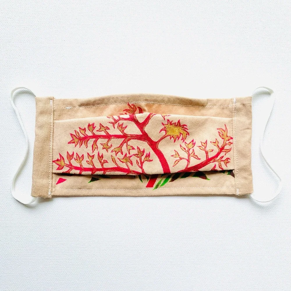 NEW Handmade Painted Dyed 3D Mango Plant Print 3D Face Mask